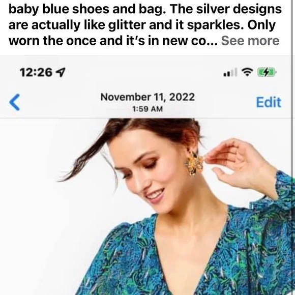 Lilly Pulitzer dress in  Navy tide Catty Purrsonality! Size 16 ! - Picture 7 of 8